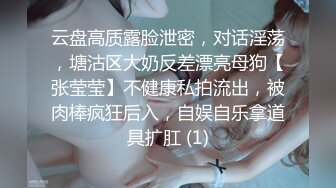 云盘高质露脸泄密，对话淫荡，塘沽区大奶反差漂亮母狗【张莹莹】不健康私拍流出，被肉棒疯狂后入，自娱自乐拿道具扩肛 (1)