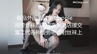 极品外围网红美女apple❤️吊带丝袜配高跟夜景酒店援交富二代各种姿势啪啪射丝袜上